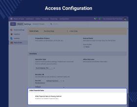 Odoo POS Disable Financial Data