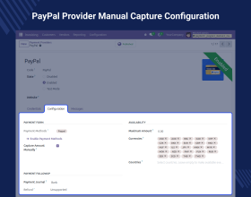 Odoo PayPal Payment Manual Capture