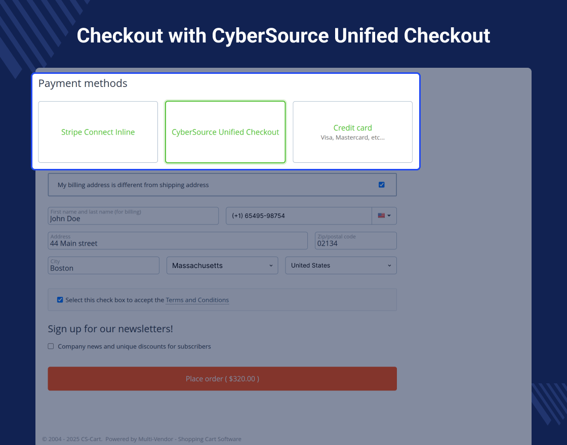 CS-Cart CyberSource Payment Gateway ( Secure Acceptance )