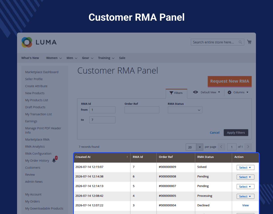 Magento 2 RMA System Marketplace Add-on