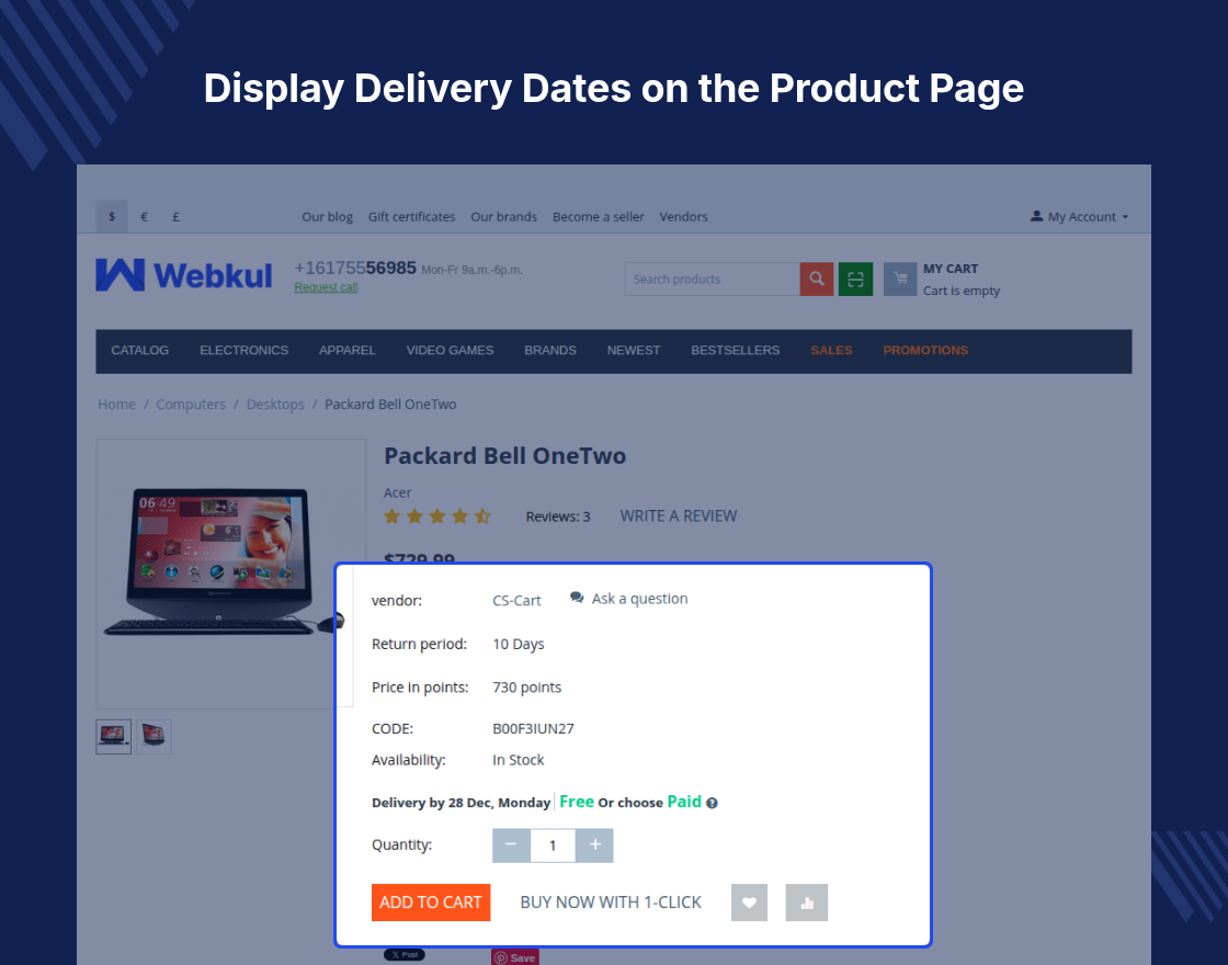 CS-Cart Multi Vendor Delivery Date