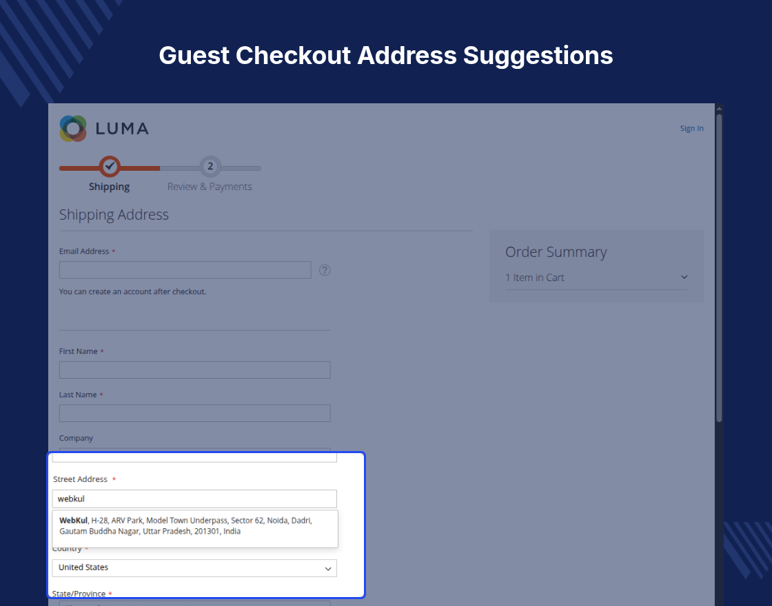 Magento 2 OpenStreetMap Address AutoComplete Extension