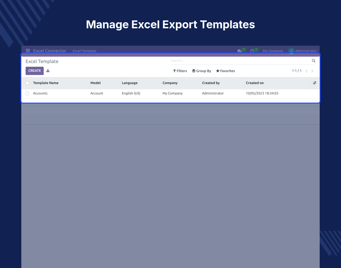 Odoo Excel Connector
