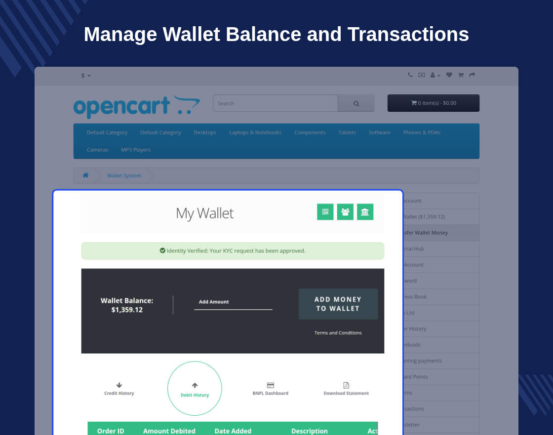 Opencart Wallet System