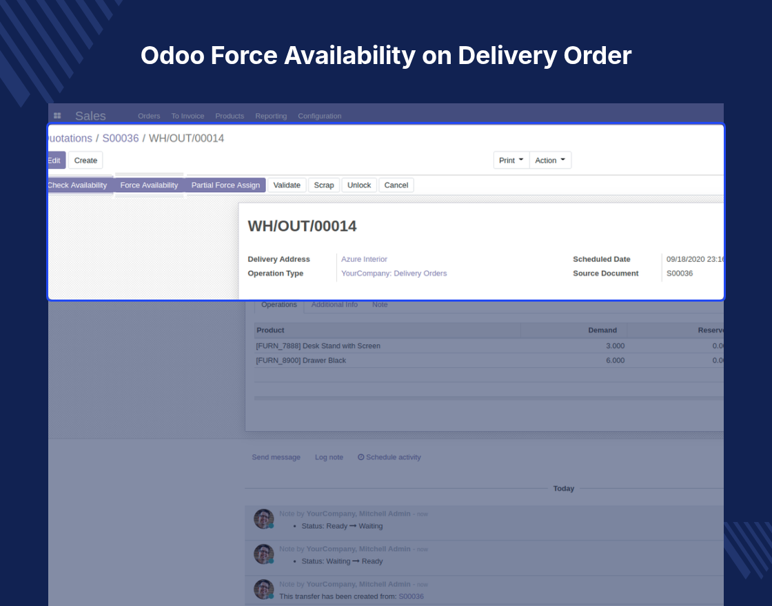 Odoo Stock Force Assign