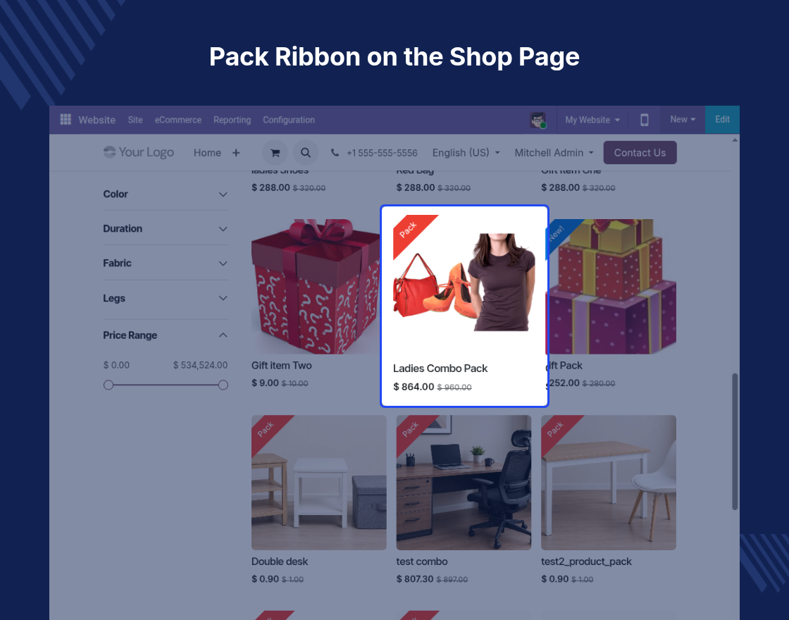 Odoo Website Product Pack