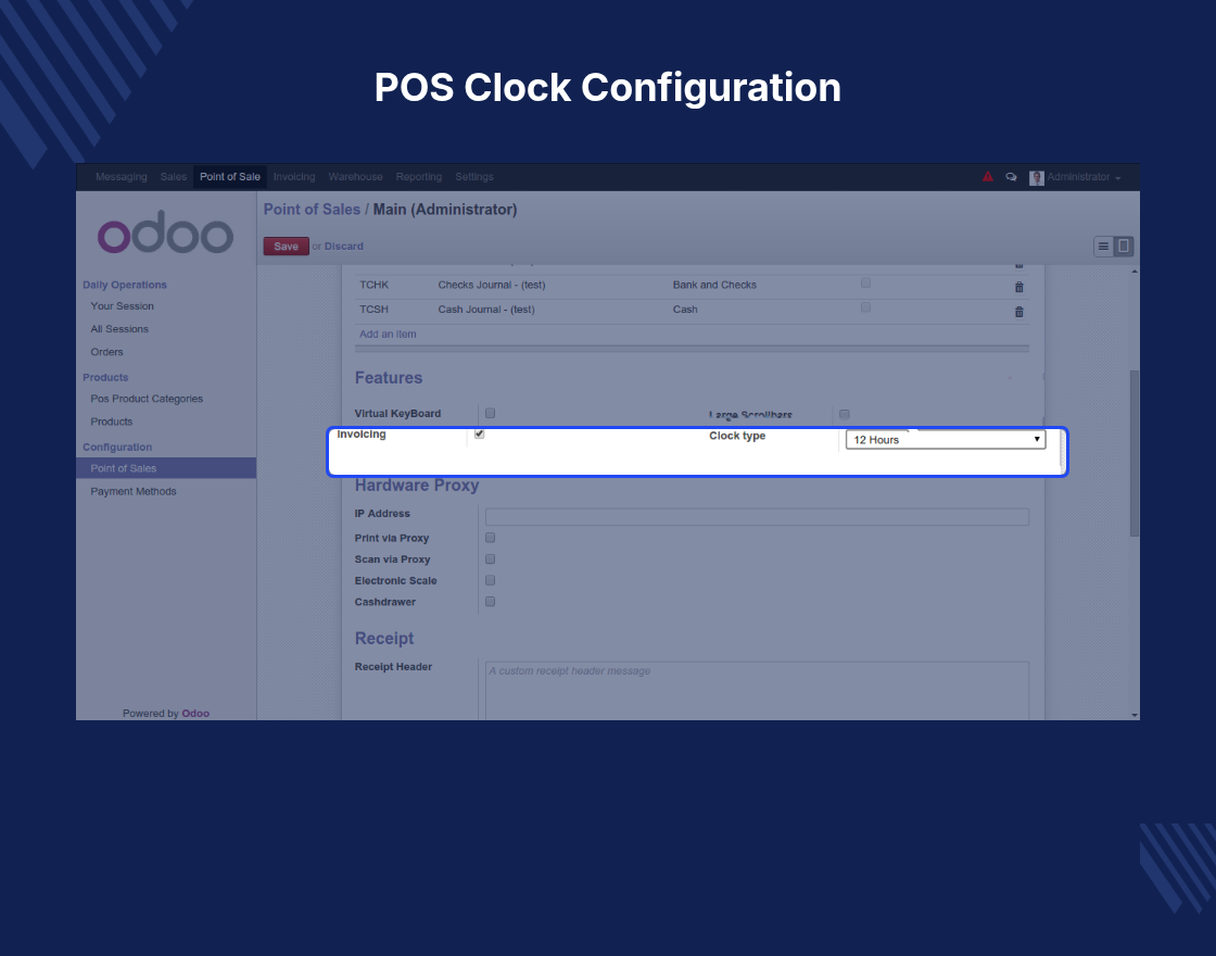 Odoo POS Clock