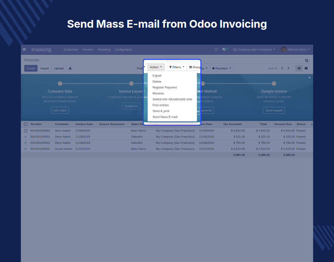 Odoo Mass Invoice: Send By Mail