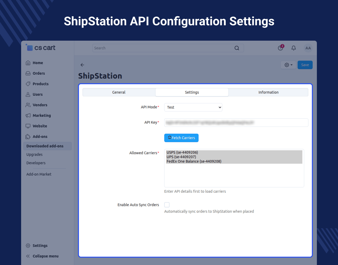 CS-Cart ShipStation Integration