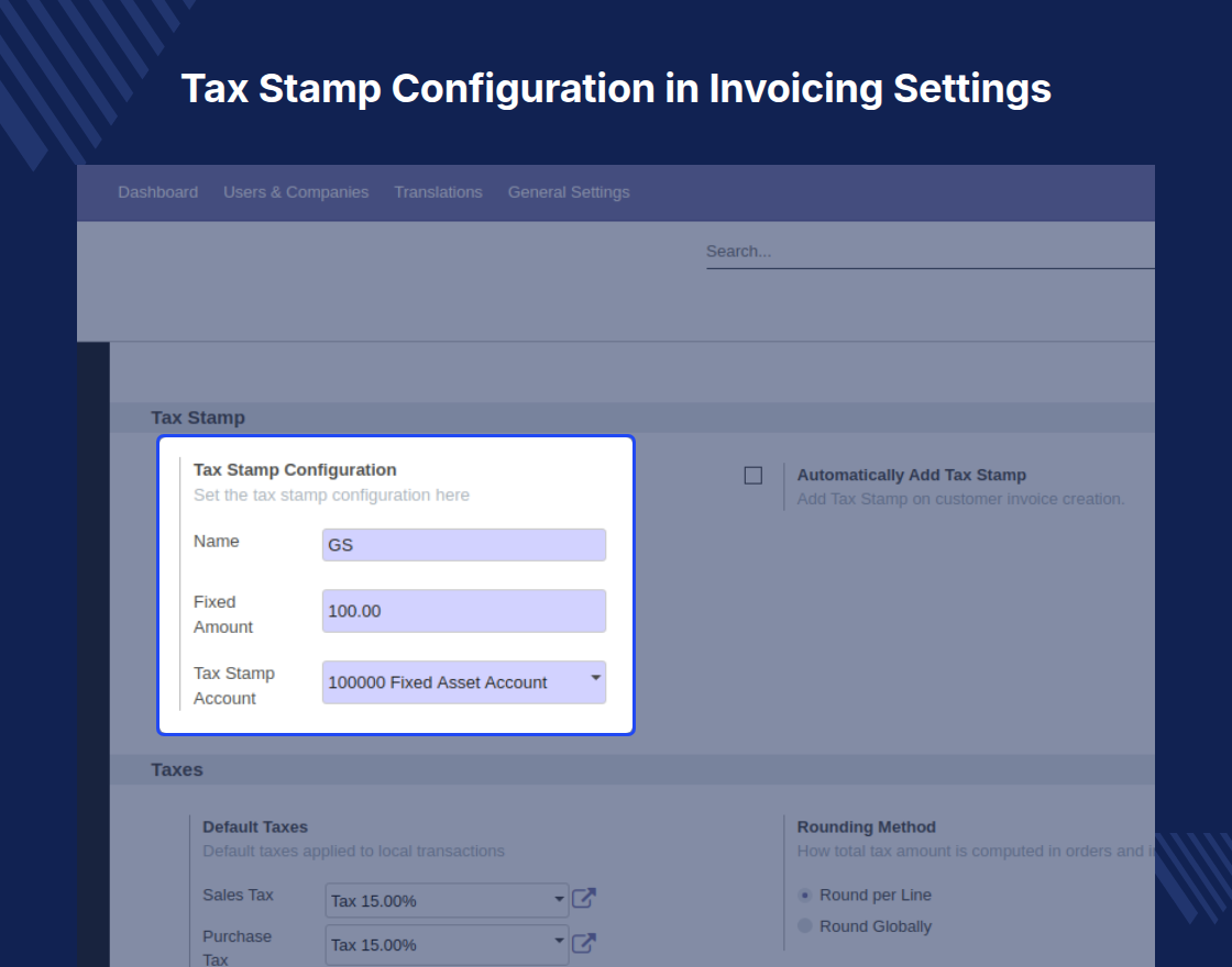 Odoo Invoice Tax Stamp