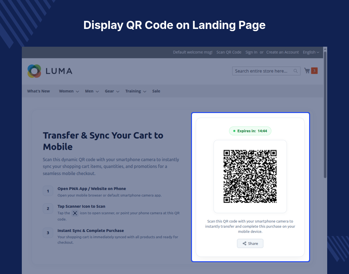 Shopping Cart QR Code for Magento 2