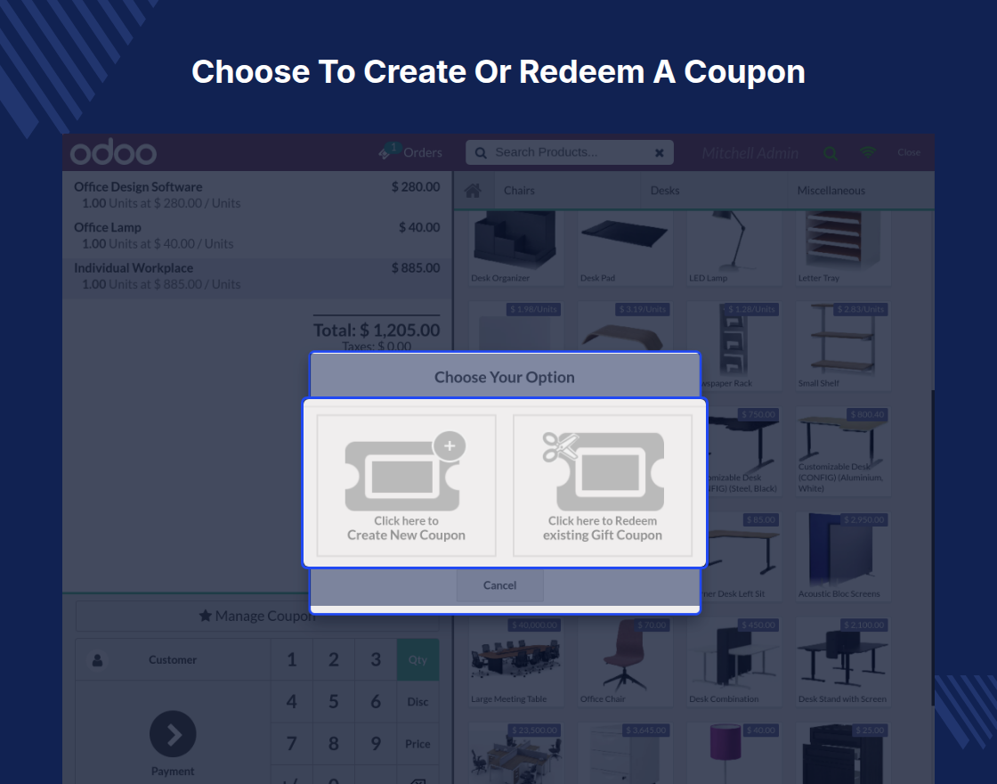 Odoo POS Coupons And Vouchers