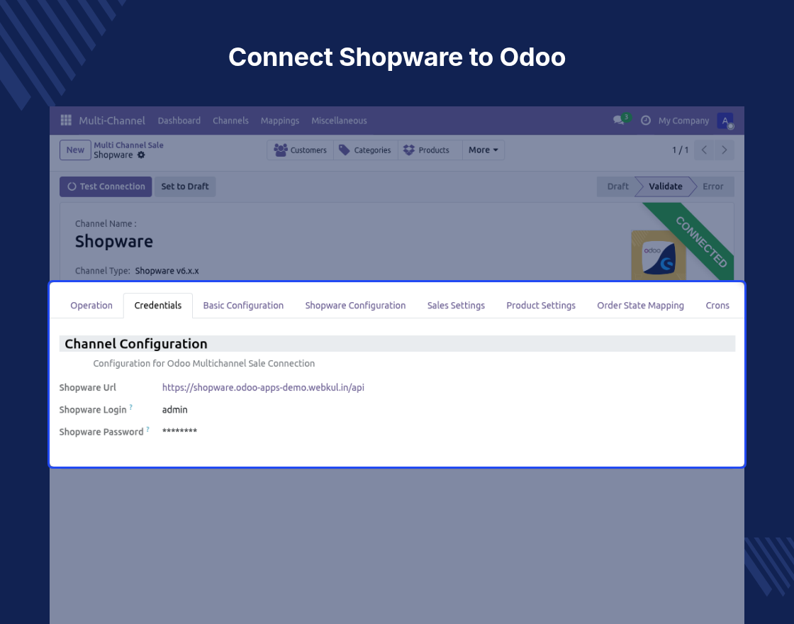 Odoo Shopware Connector