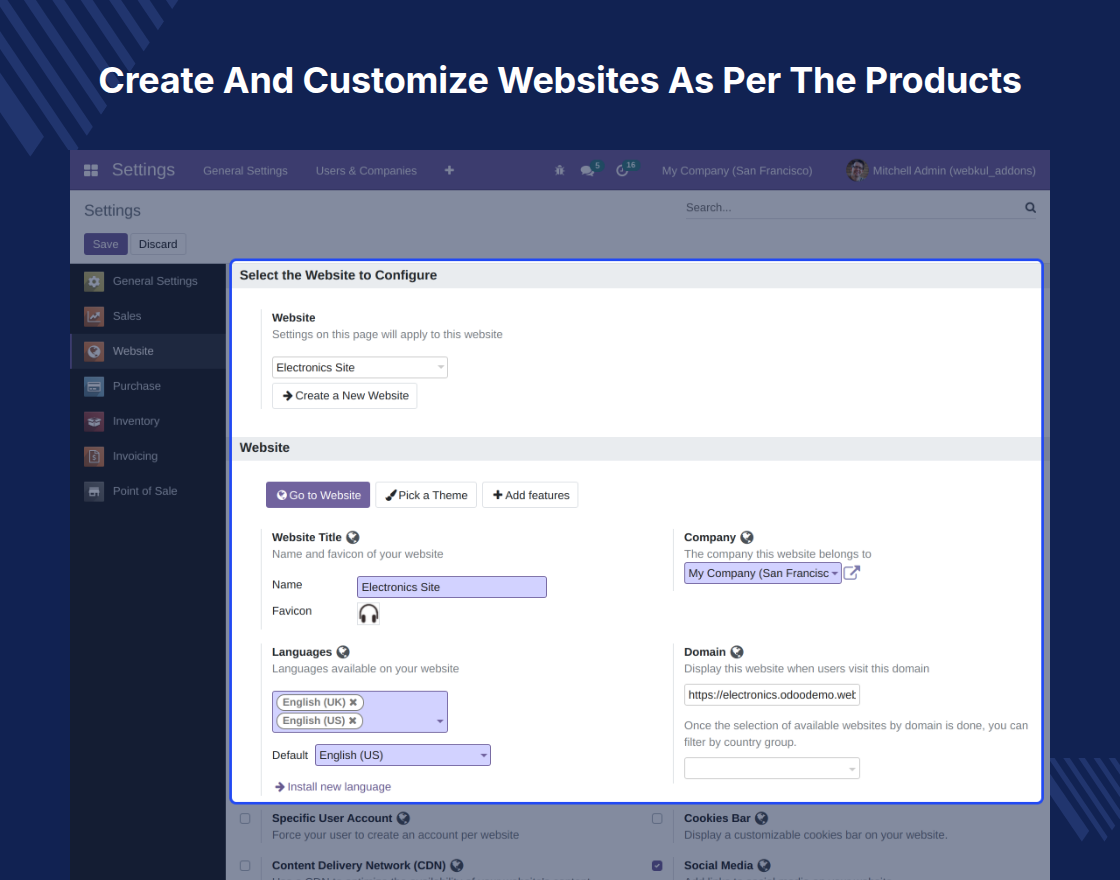 Odoo Multi Website