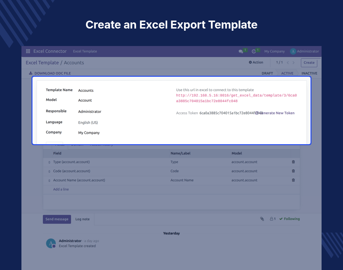 Odoo Excel Connector