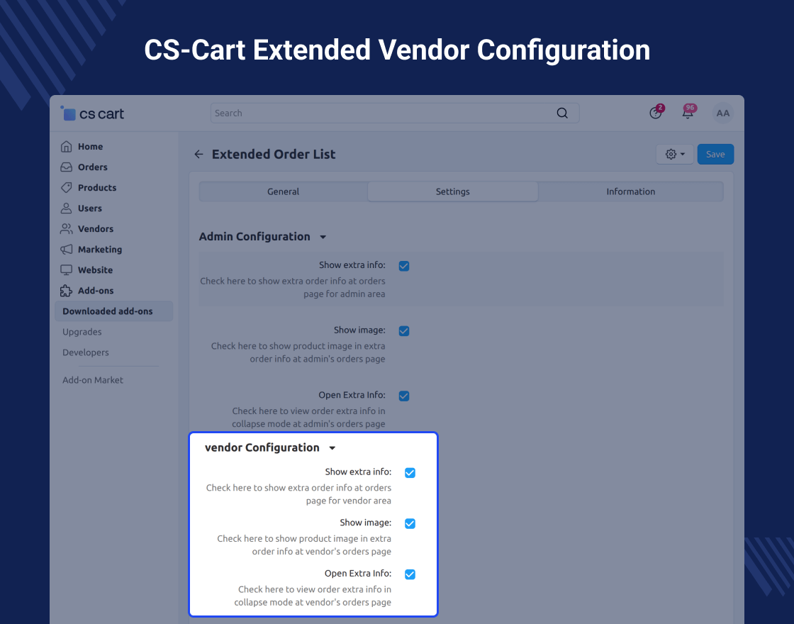 CS-Cart Extended Order List