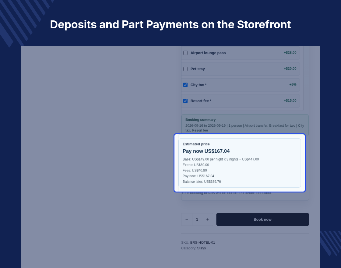 Booking and Reservation Plugin for WooCommerce