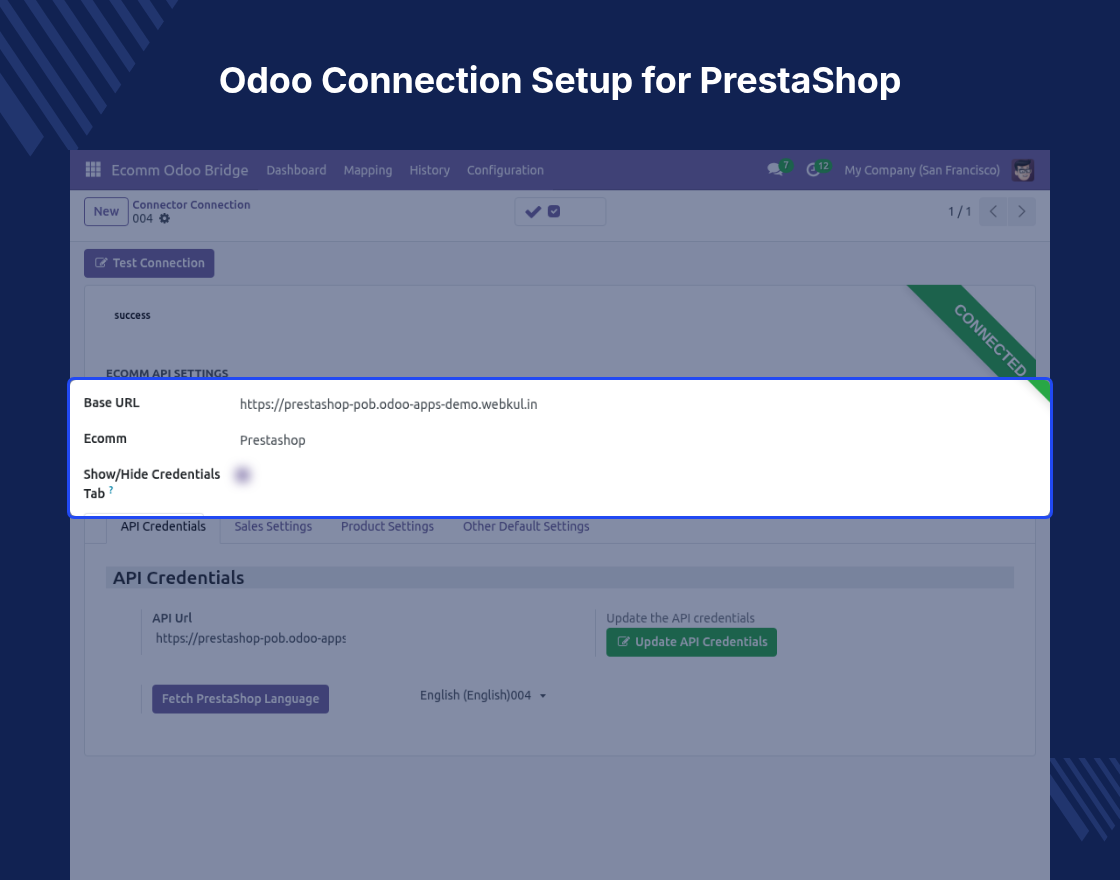 Odoo PrestaShop Connector