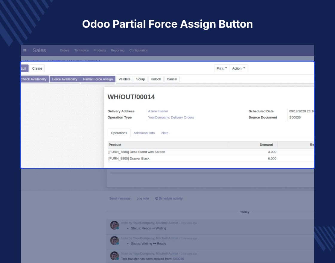 Odoo Stock Force Assign