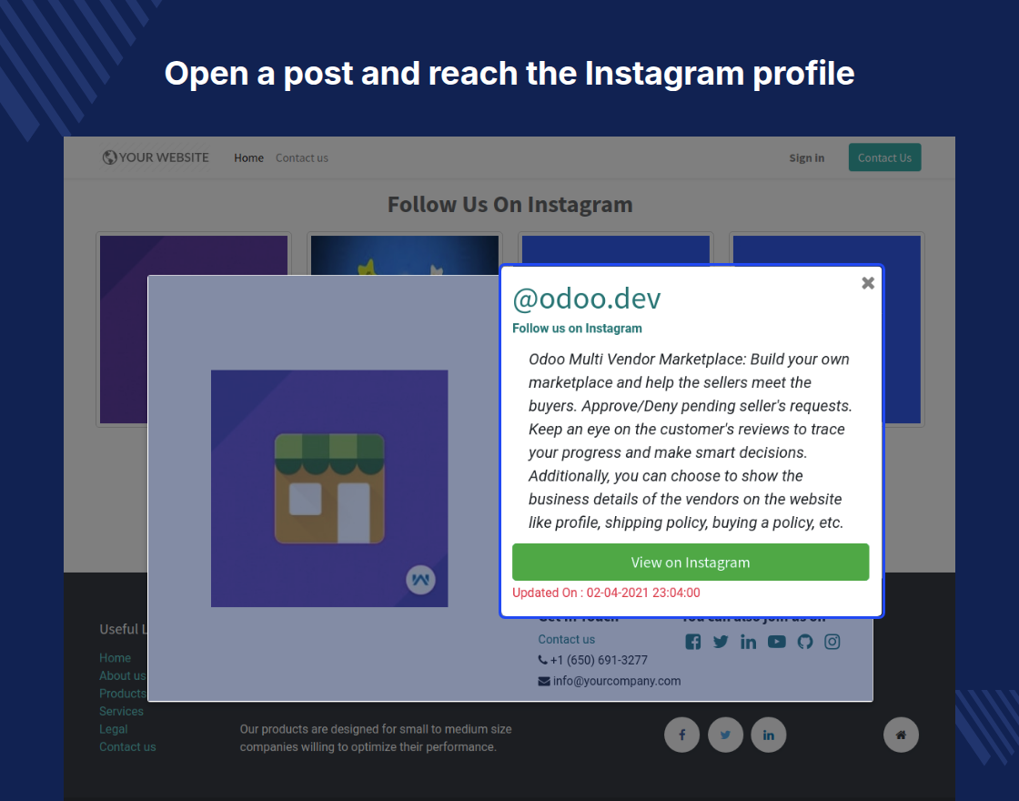 Odoo Social Commerce Snippet