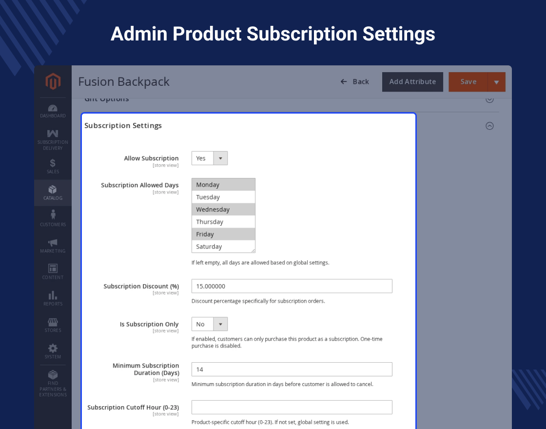 Magento 2 Subscription Delivery Module