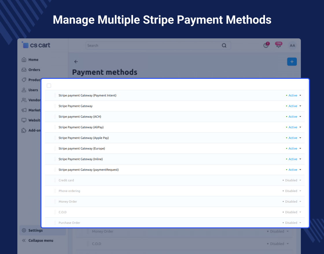 CS-Cart Stripe Payment Gateway