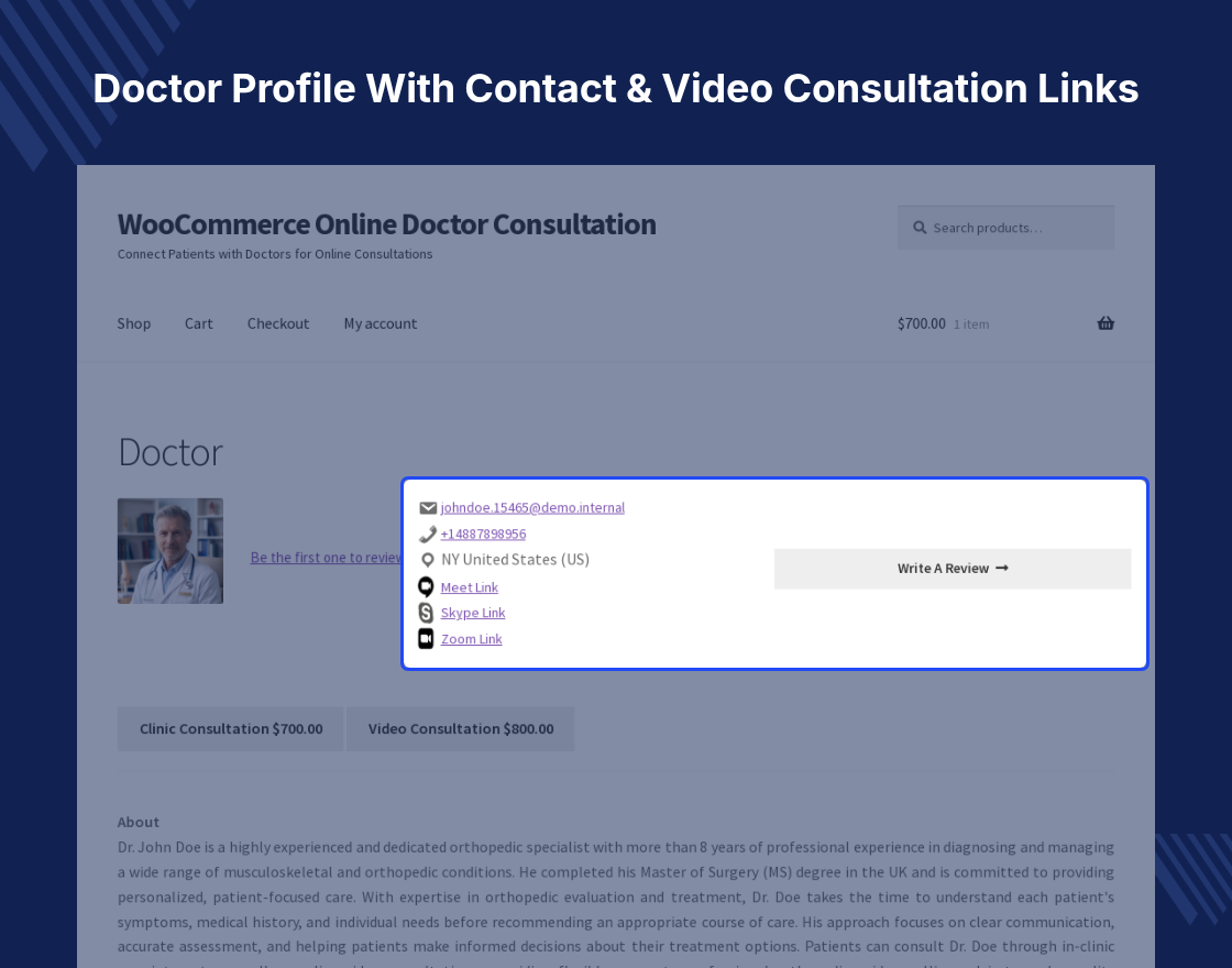 Woocommerce Online Doctor Consultation Plugin