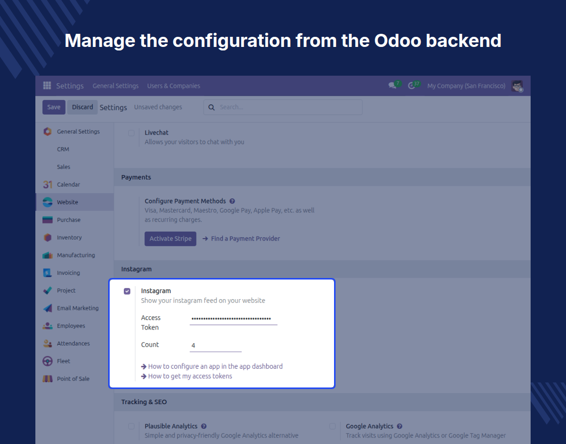 Odoo Social Commerce Snippet