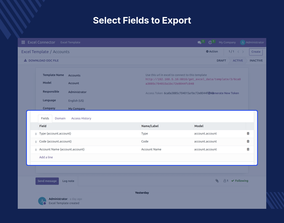 Odoo Excel Connector