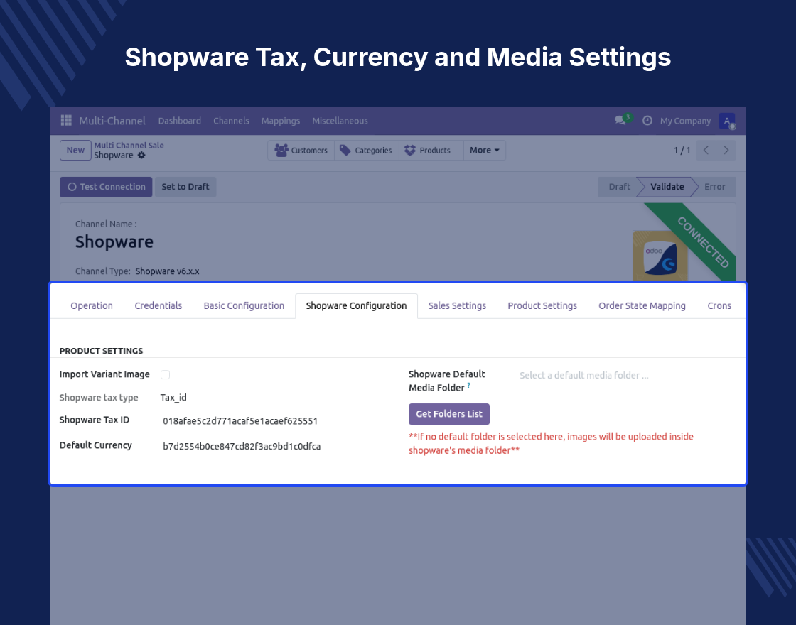 Odoo Shopware Connector