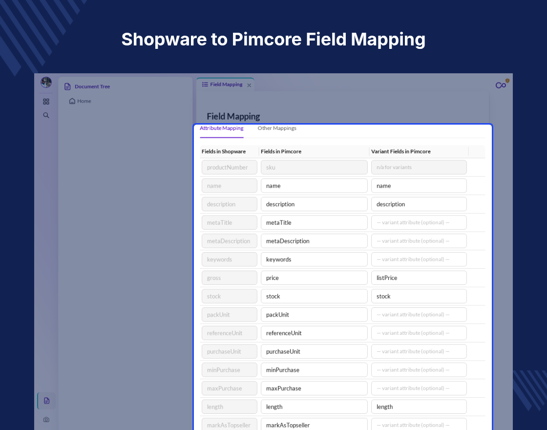Pimcore Shopware 6 Connector