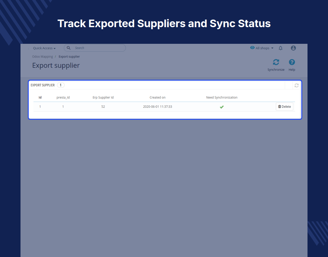 POB Extension : Export Supplier