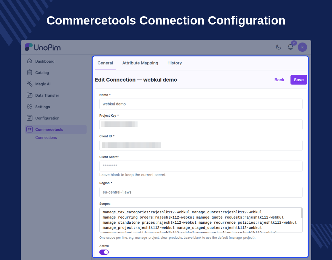 UnoPim Commercetools Connector