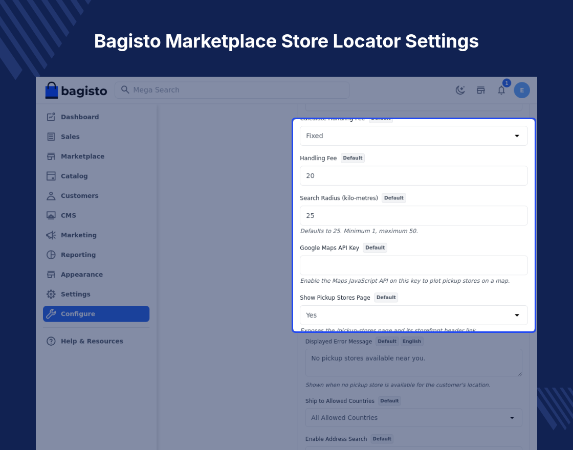 Bagisto Marketplace Store Locator