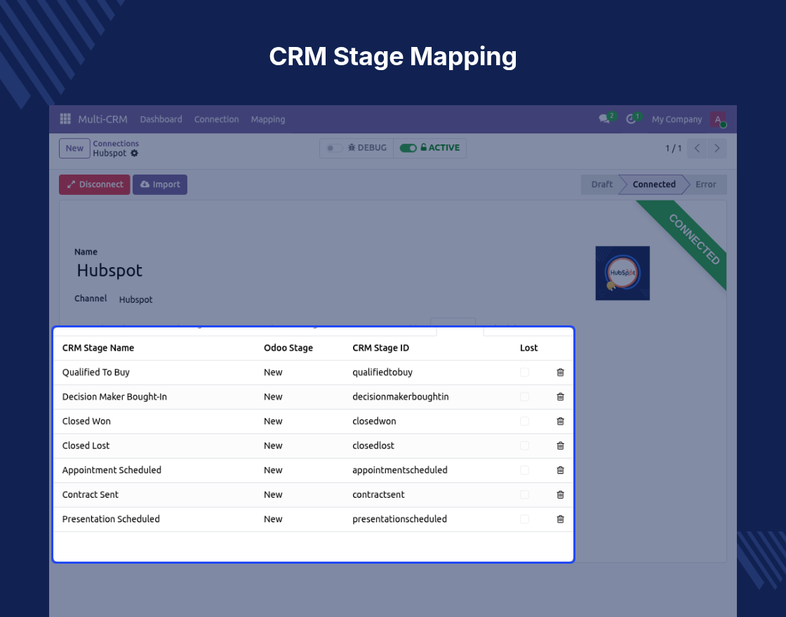 Odoo HubSpot CRM Connector