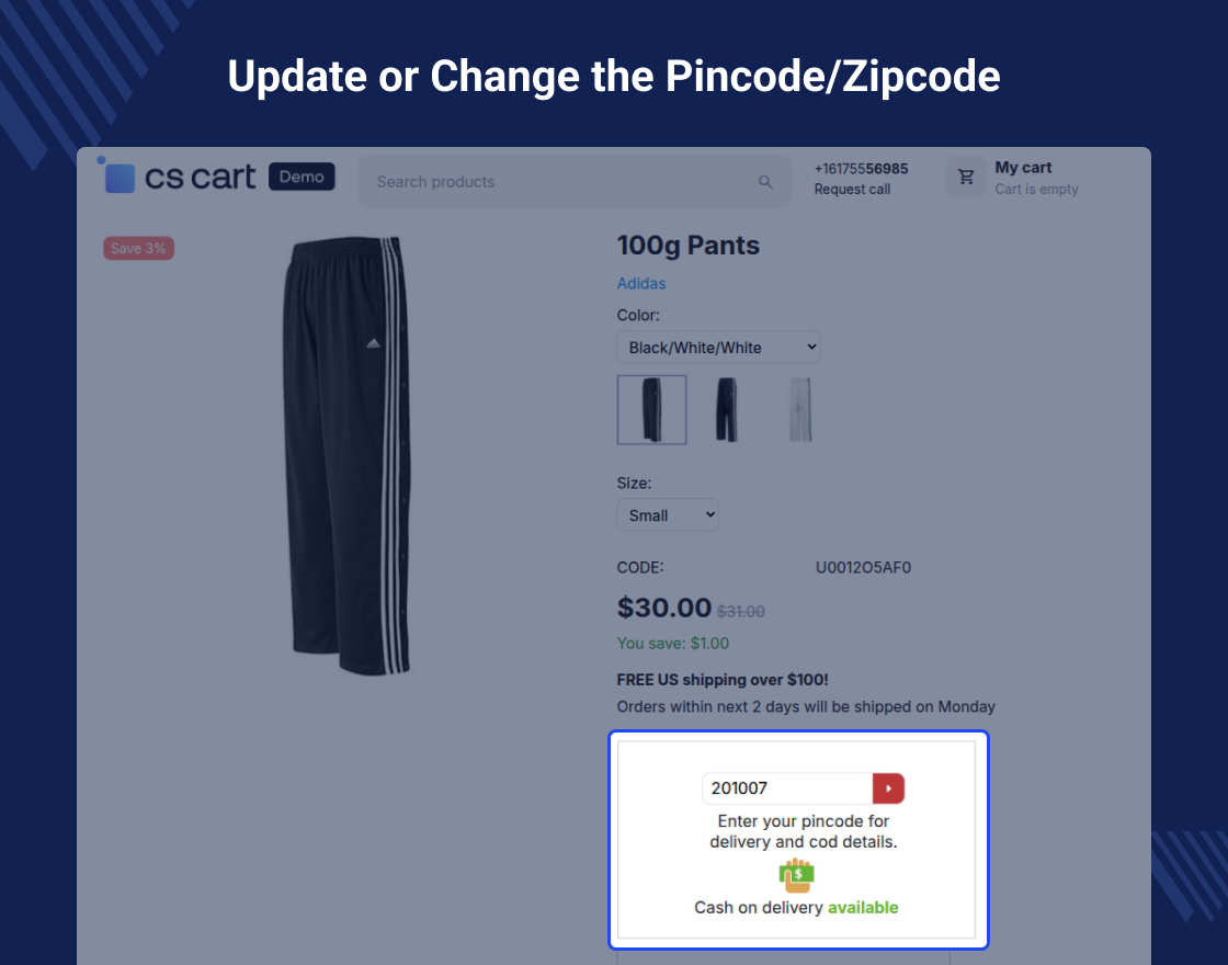 CS-Cart COD Availability By Pincode/Zipcode