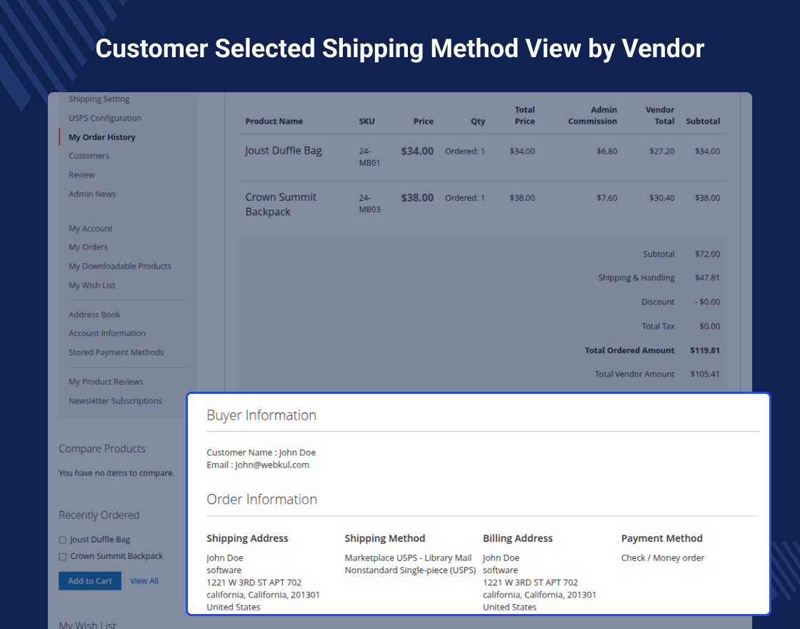 Magento 2 USPS Shipping Marketplace Add-on