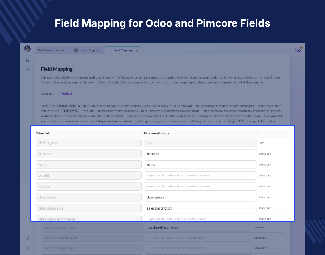 Pimcore Odoo Connector