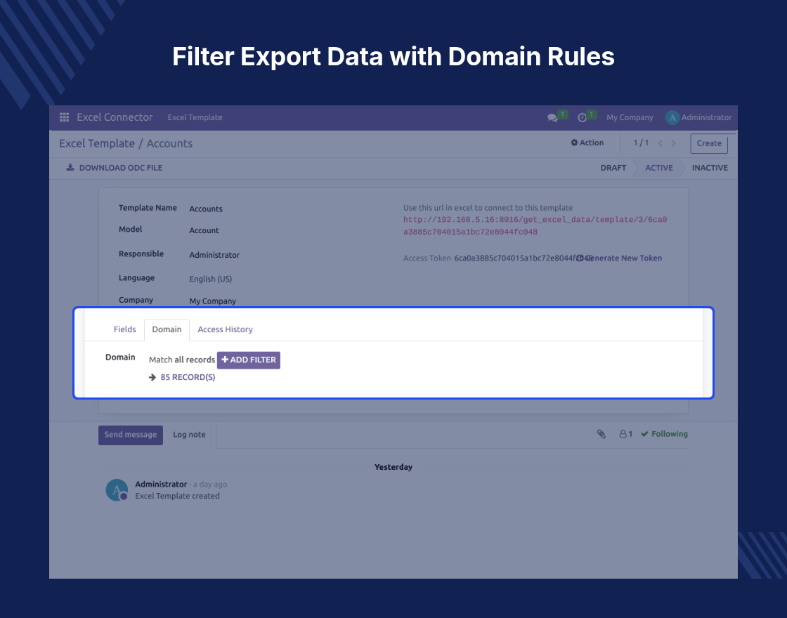Odoo Excel Connector