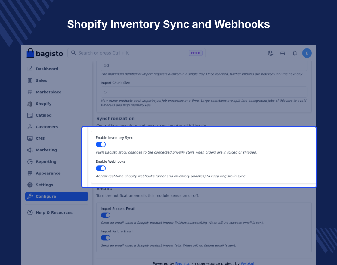 Bagisto Shopify Connector