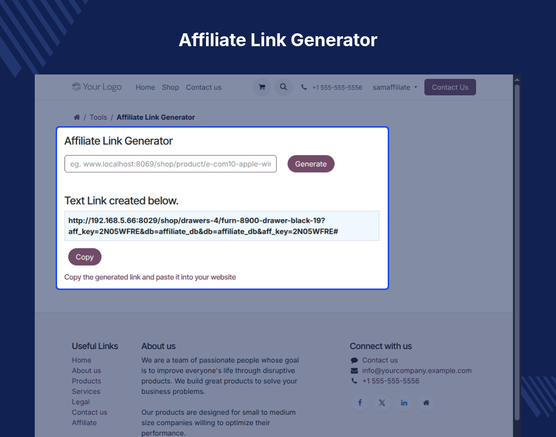 Odoo Affiliate Management