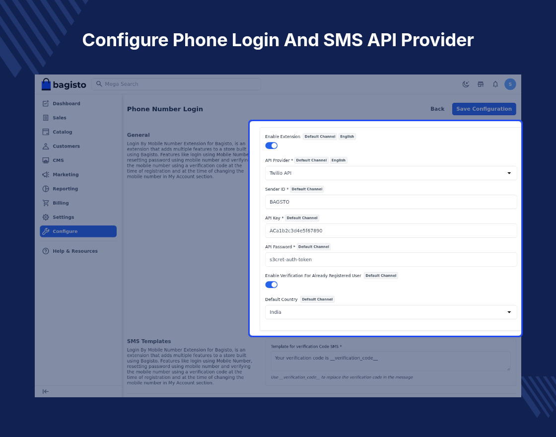 Bagisto SaaS Phone Login Module