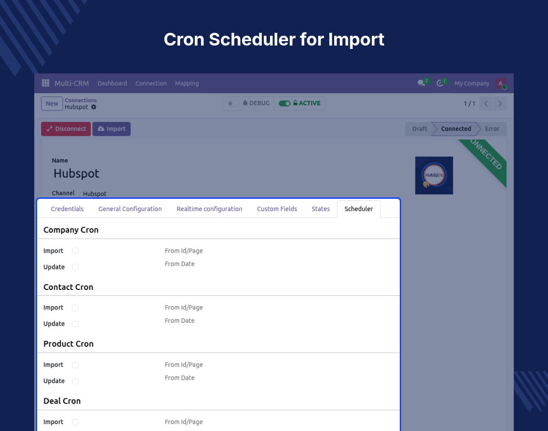 Odoo HubSpot CRM Connector