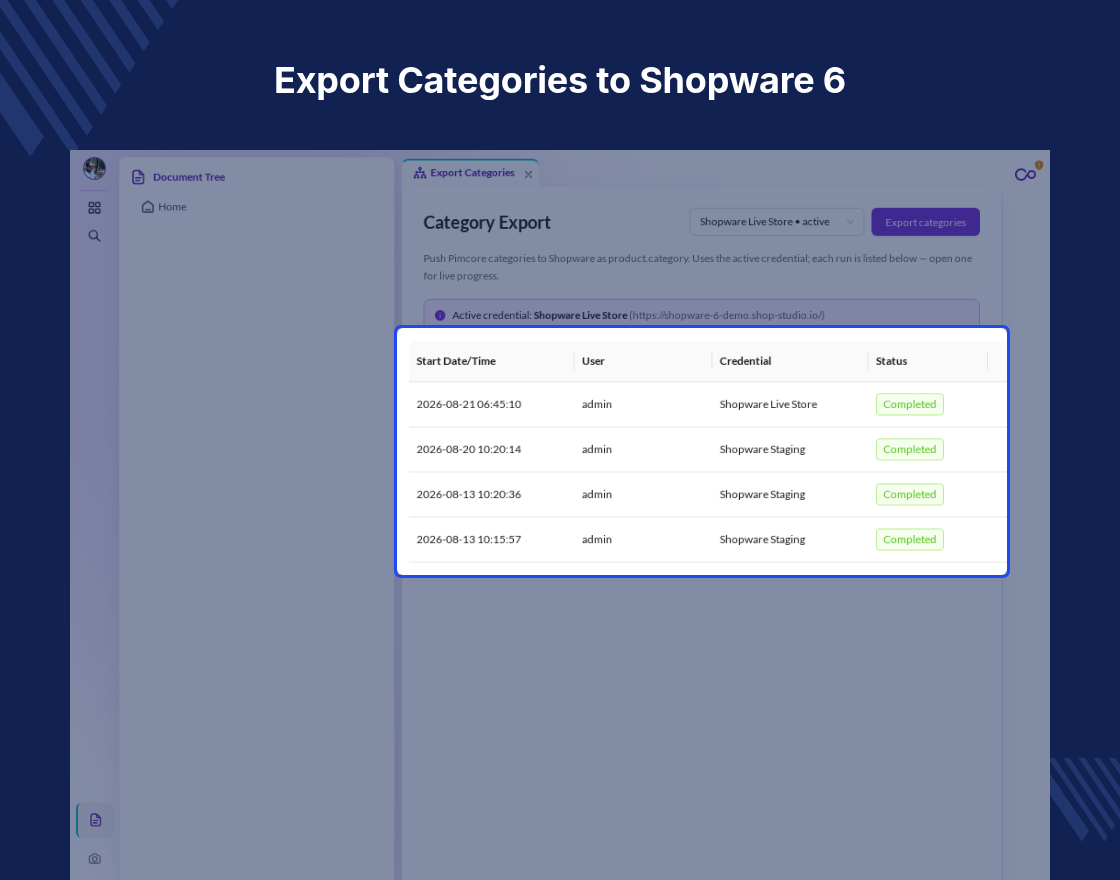 Pimcore Shopware 6 Connector