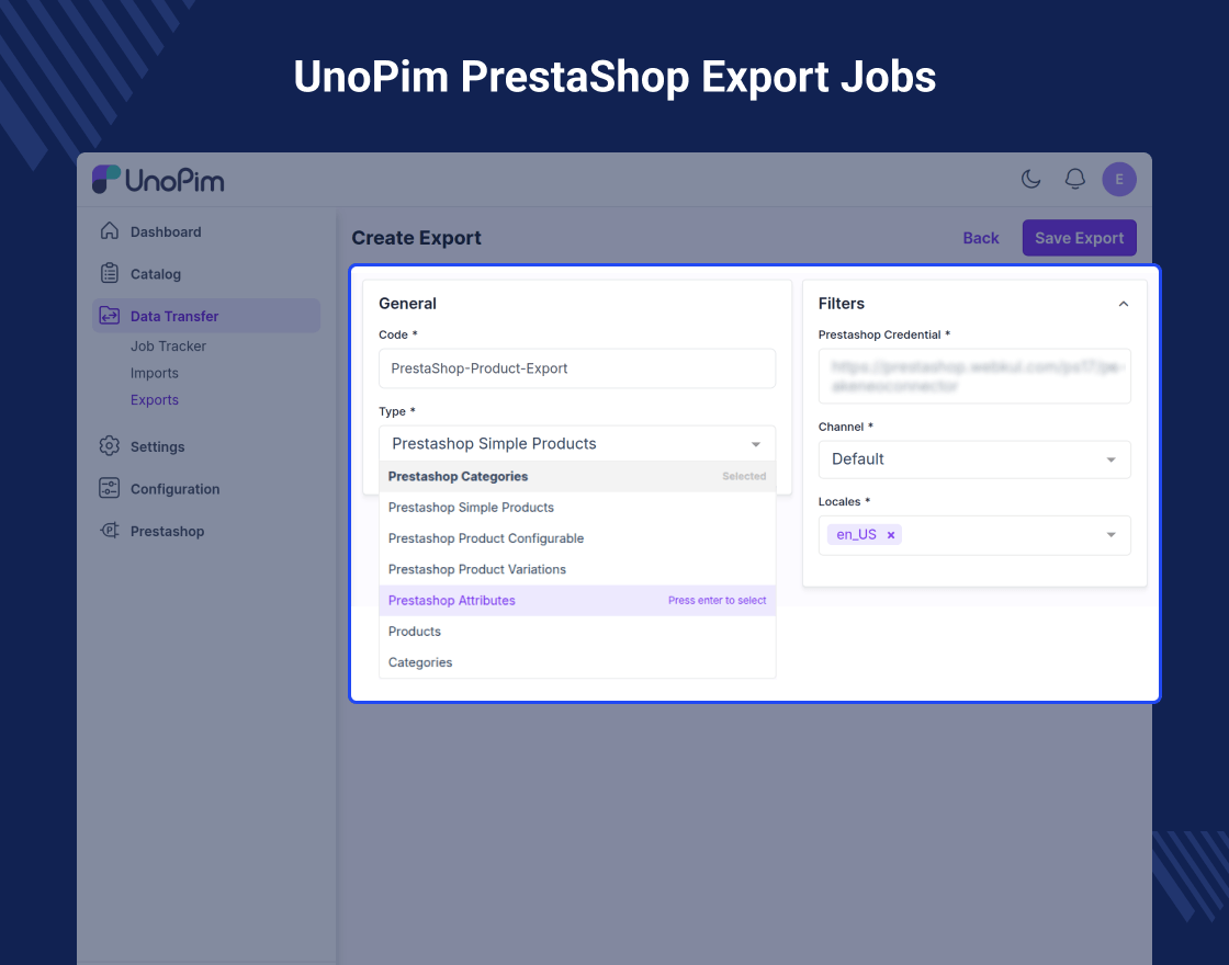 PrestaShop UnoPim Connector