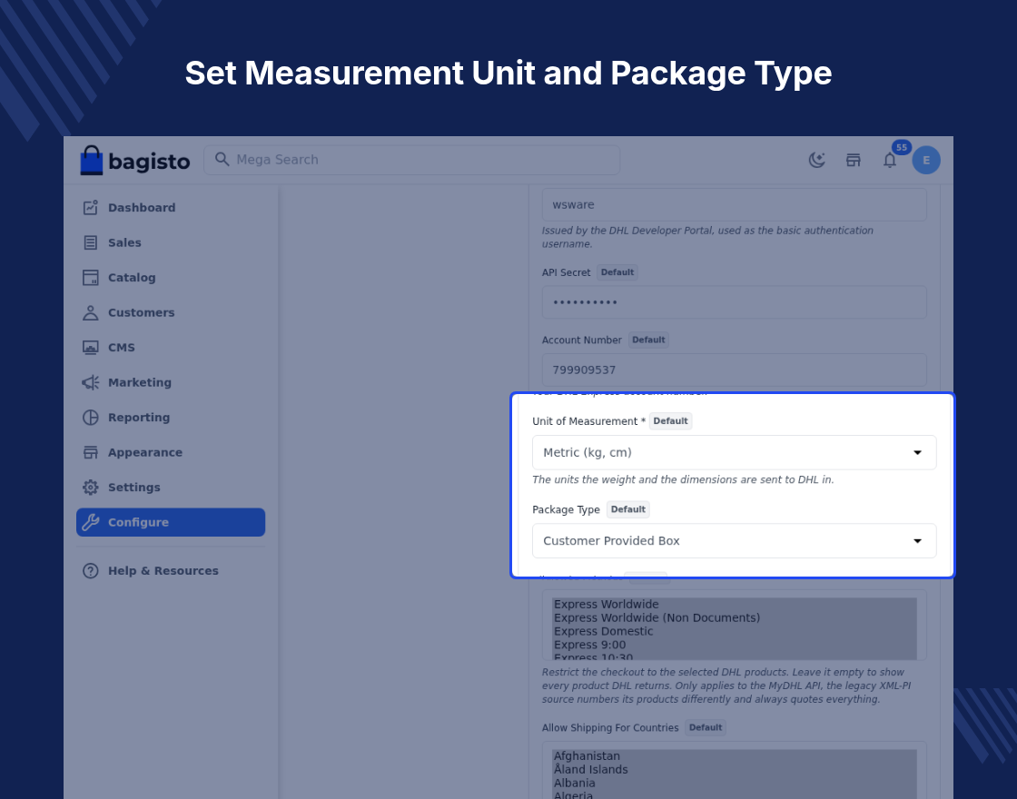 Laravel eCommerce DHL Shipping