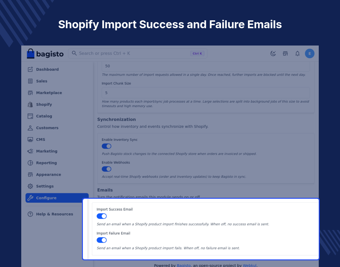 Bagisto Shopify Connector