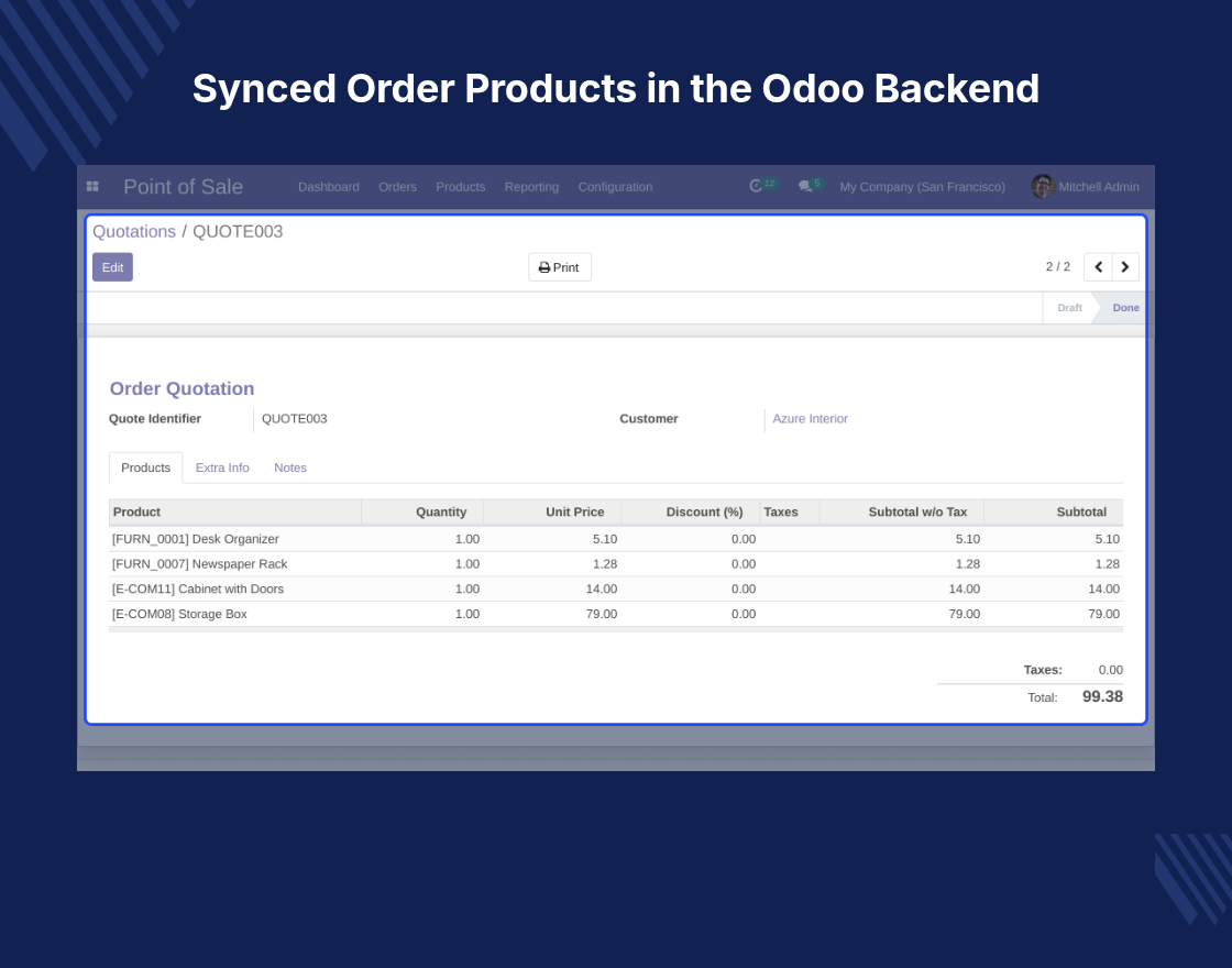 Odoo POS Order Sync