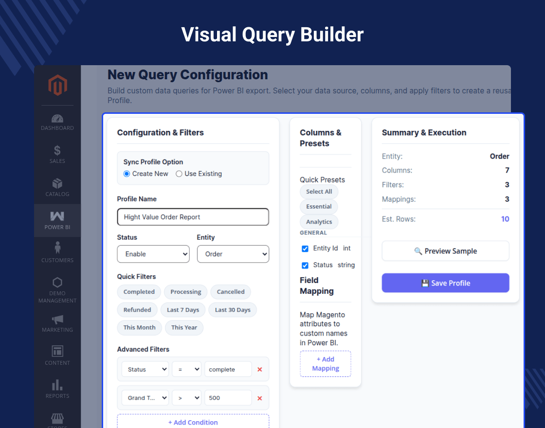 Magento 2 Power BI Connector