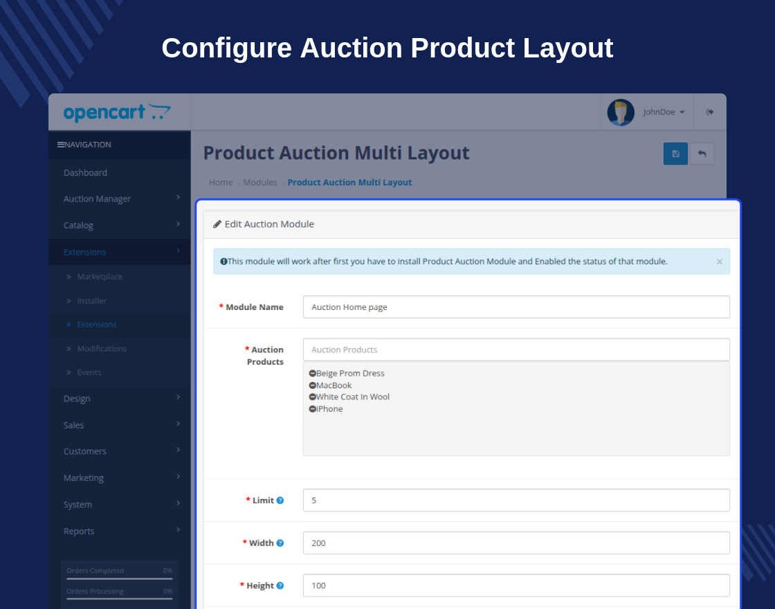 Opencart Auction 